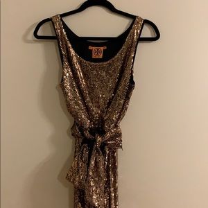Tory Burch Stretchy Sequined scoop neck dress